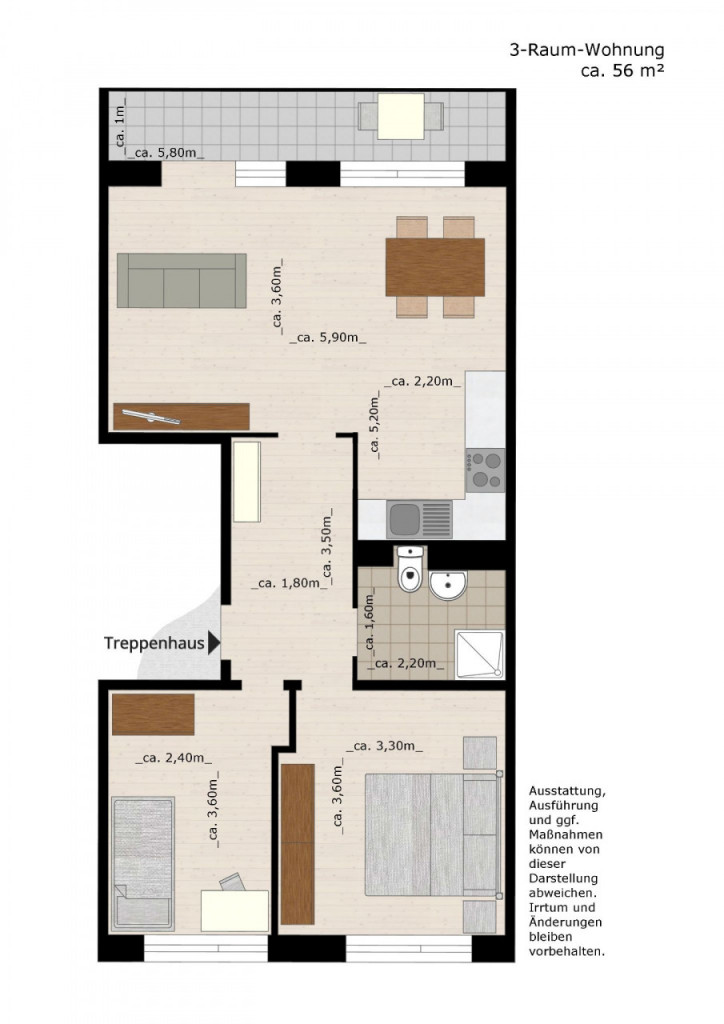 Bild 1 : Wohnung mit Aufzug und Balkon