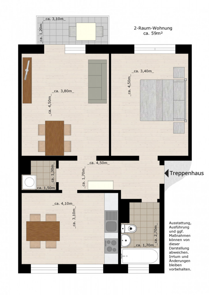 Bild 1 : Charmante Wohnung mit Balkon