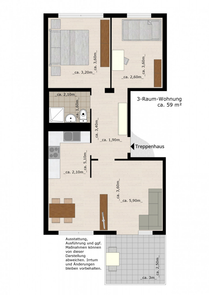 Bild 1 : Wohnung mit Aufzug und Balkon