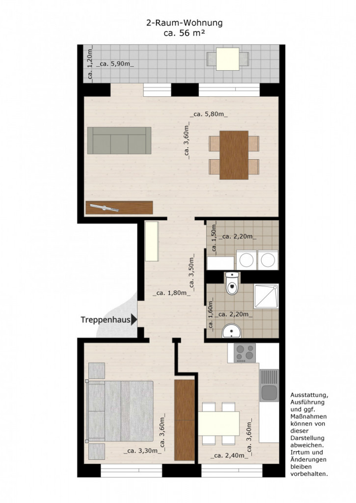 Bild 1 : Wohnung mit Aufzug und Balkon
